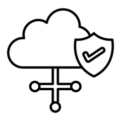 Cloud Vector Outline Icon Isolated On White Background