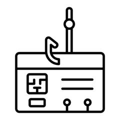 Phishing Vector Outline Icon Isolated On White Background
