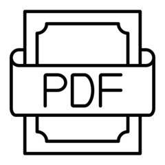 Pdf Vector Outline Icon Isolated On White Background
