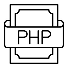 Php  Vector Outline Icon Isolated On White Background