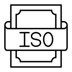 Iso Vector Outline Icon Isolated On White Background