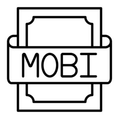 Mobi Vector Outline Icon Isolated On White Background