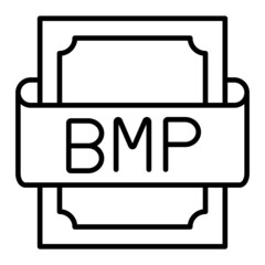 Bmp Vector Outline Icon Isolated On White Background