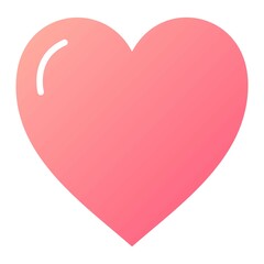 Vector Heart Glyph Gradient Icon Design
