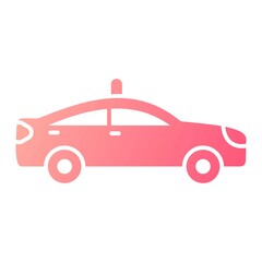 Vector Police Car Glyph Gradient Icon Design