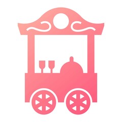 Vector Food Stall Glyph Gradient Icon Design