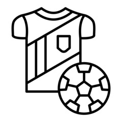 Football Shirt Vector Outline Icon Isolated On White Background