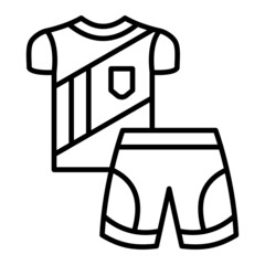 Football Uniform Vector Outline Icon Isolated On White Background
