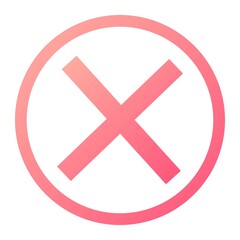 Vector Close Glyph Gradient Icon Design