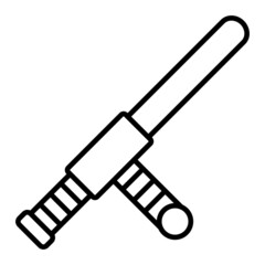 Baton Vector Outline Icon Isolated On White Background