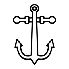 Anchor Vector Outline Icon Isolated On White Background