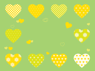 黄色と緑のハートの背景画像