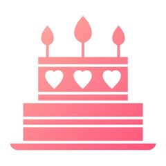 Vector Cake Glyph Gradient Icon Design