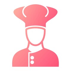 Vector Chef Glyph Gradient Icon Design