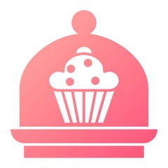 Vector Cake Dome Glyph Gradient Icon Design