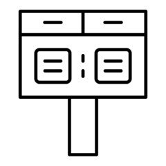 Score Board Vector Outline Icon Isolated On White Background