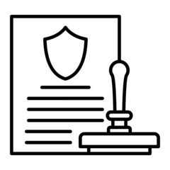 Approval Vector Outline Icon Isolated On White Background