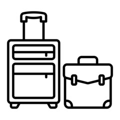 Luggage Vector Outline Icon Isolated On White Background