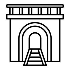 Tunnel Vector Outline Icon Isolated On White Background