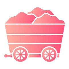 Vector Mine Cart Glyph Gradient Icon Design