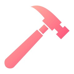 Vector Hammer Glyph Gradient Icon Design