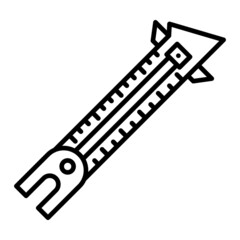 Ruler Vector Outline Icon Isolated On White Background