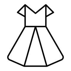 Origami Vector Outline Icon Isolated On White Background