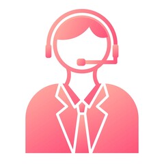 Vector Commentator Glyph Gradient Icon Design