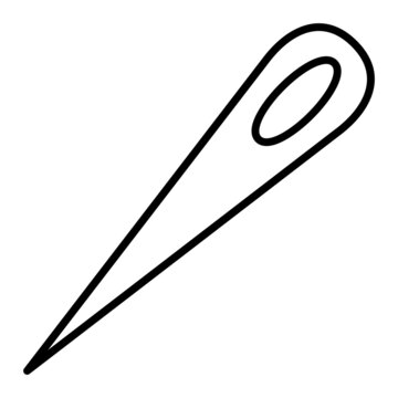 Needle Vector Outline Icon Isolated On White Background