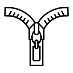 Zip Vector Outline Icon Isolated On White Background