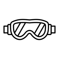Goggles Vector Outline Icon Isolated On White Background