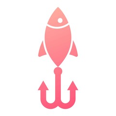 Vector Fishing Baits Glyph Gradient Icon Design