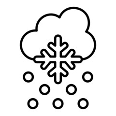 Snowfall Vector Outline Icon Isolated On White Background