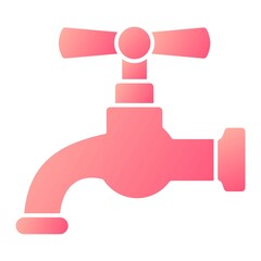 Vector Water Tap Glyph Gradient Icon Design
