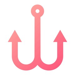 Vector Fish Hook Glyph Gradient Icon Design