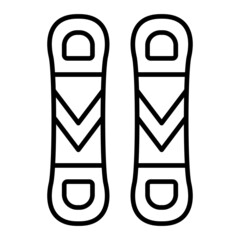 Snowboard Vector Outline Icon Isolated On White Background