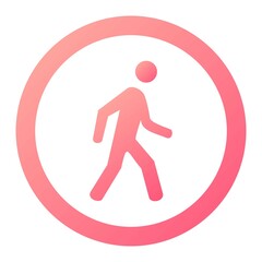 Vector Pedestrian Crossing Glyph Gradient Icon Design