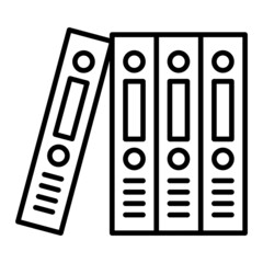 Binders Vector Outline Icon Isolated On White Background