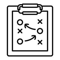 Strategy Vector Outline Icon Isolated On White Background