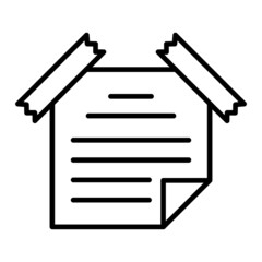 Sticky Notes Vector Outline Icon Isolated On White Background