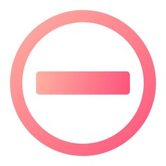 Vector No Entry Glyph Gradient Icon Design