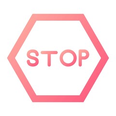 Vector Stop Sign Glyph Gradient Icon Design