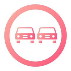 Vector Overtaking Glyph Gradient Icon Design