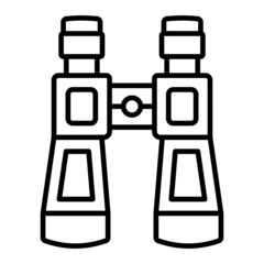 Binoculars Vector Outline Icon Isolated On White Background