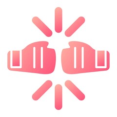 Vector Fist Fight Glyph Gradient Icon Design
