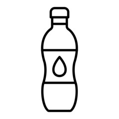 Bottle Vector Outline Icon Isolated On White Background