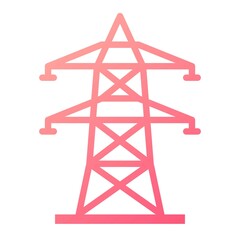 Vector Electric Tower Glyph Gradient Icon Design