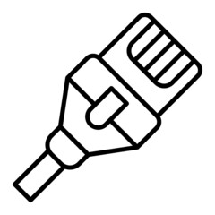 Ethernet Vector Outline Icon Isolated On White Background