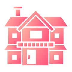 Vector House Glyph Gradient Icon Design