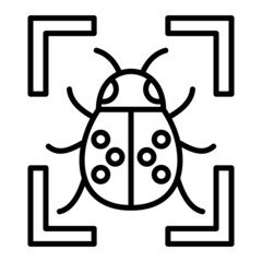 Virus Vector Outline Icon Isolated On White Background